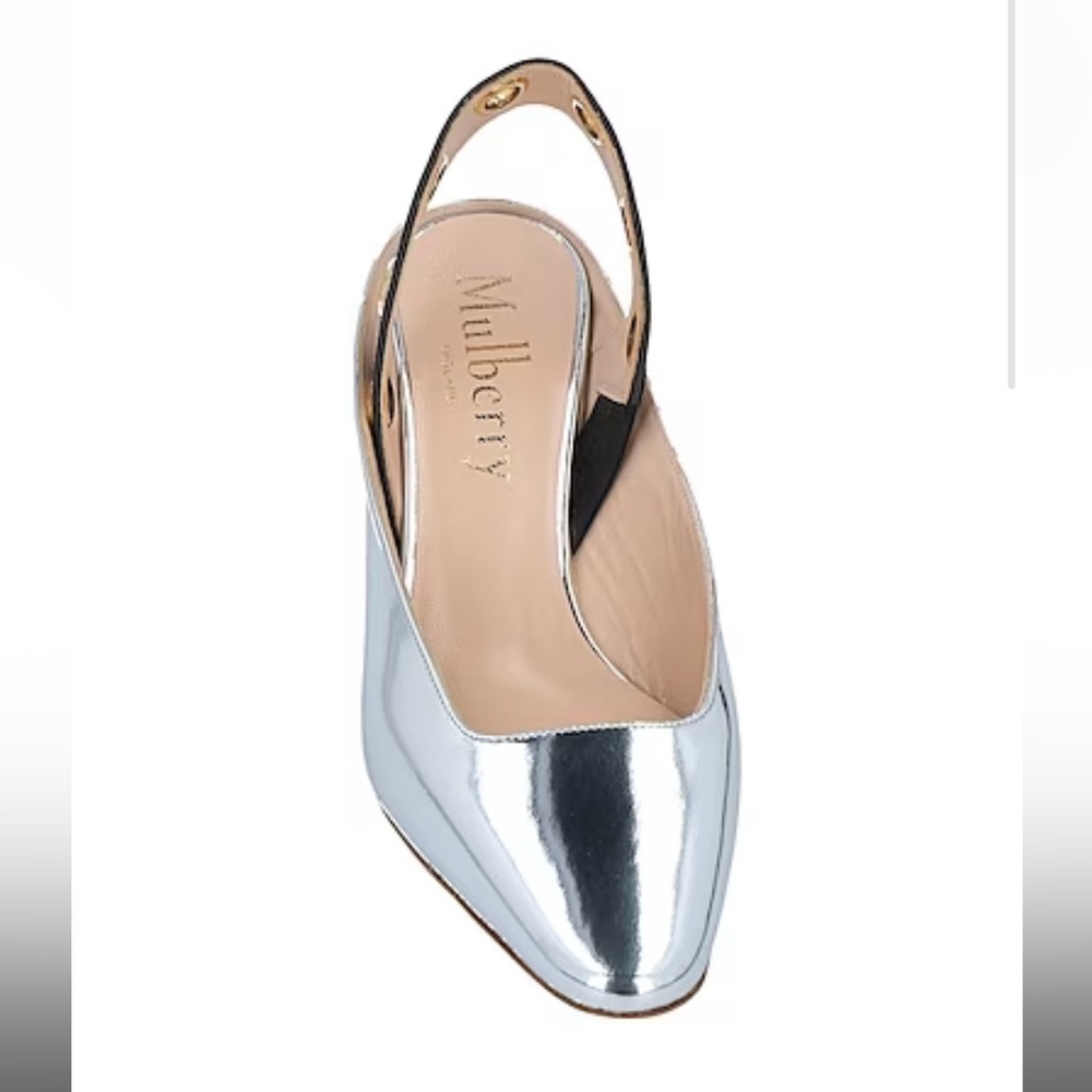Mulberry Metallic Slingback Pumps